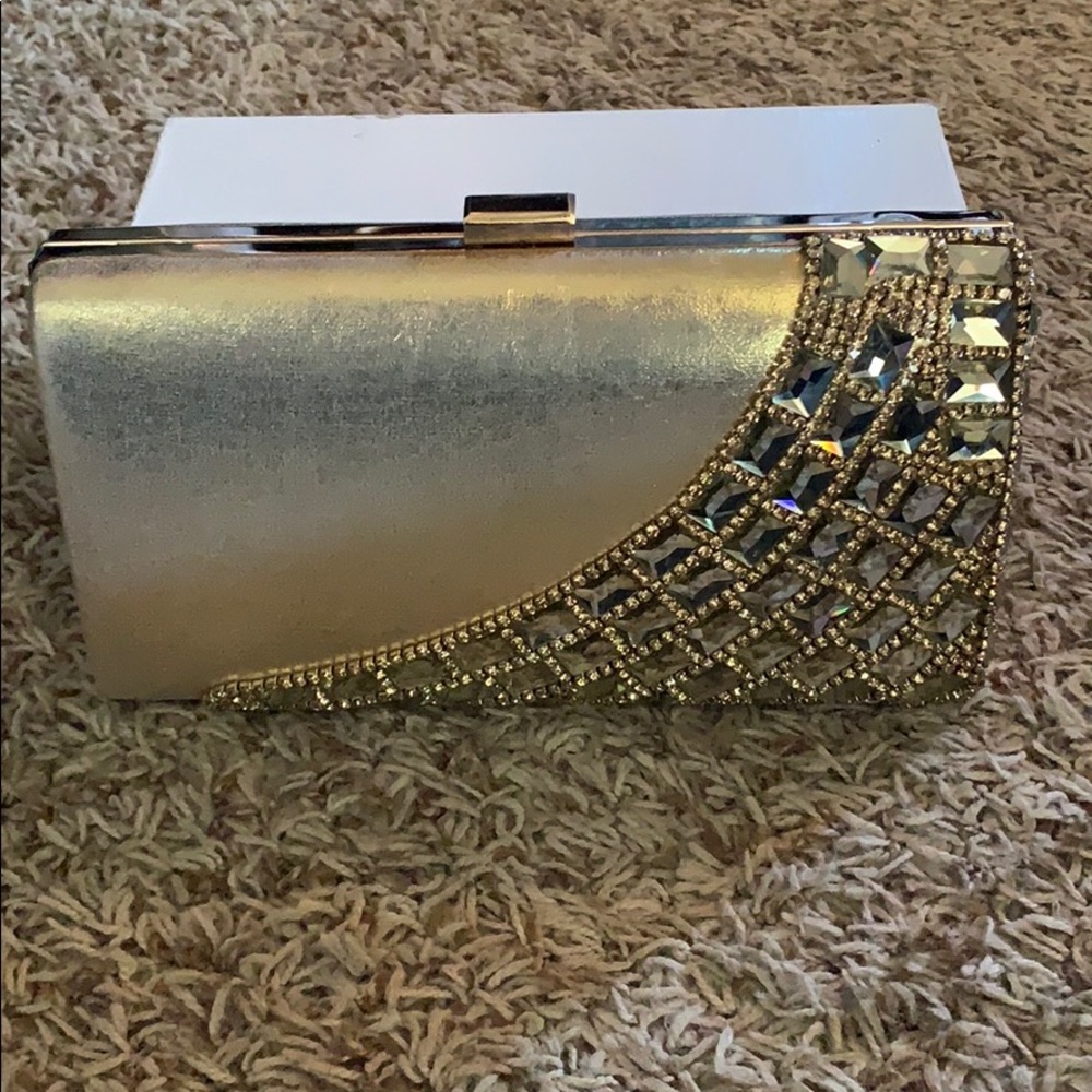 Women's gold evening bag